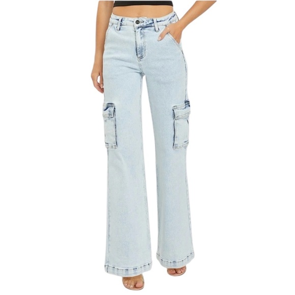 Risen High Rise Cargo Jeans - Picture 2 of 4